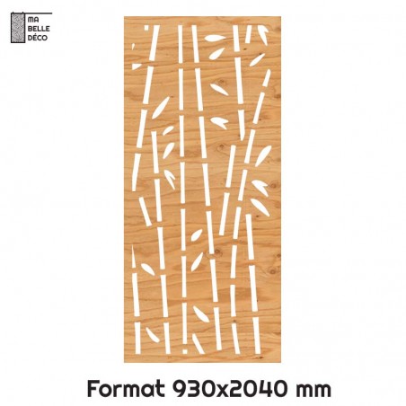 Porte Coulissante déco en Claustra motif Bambou en bois 93cm Porte Coulissante déco en Claustra motif Bambou en bois 93cm