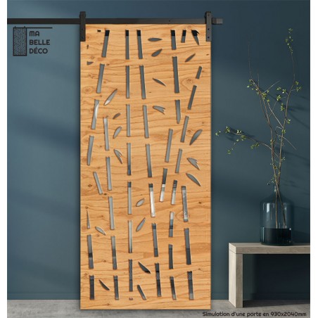 Porte Coulissante déco en Claustra motif Bambou en bois Porte Coulissante déco en Claustra motif Bambou en bois