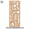 Porte Coulissante en Claustra bois motif Bauhaus83cm Porte Coulissante en Claustra bois motif Bauhaus83cm