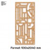 Porte Coulissante en Claustra bois motif Bauhaus 93cm Porte Coulissante en Claustra bois motif Bauhaus 93cm