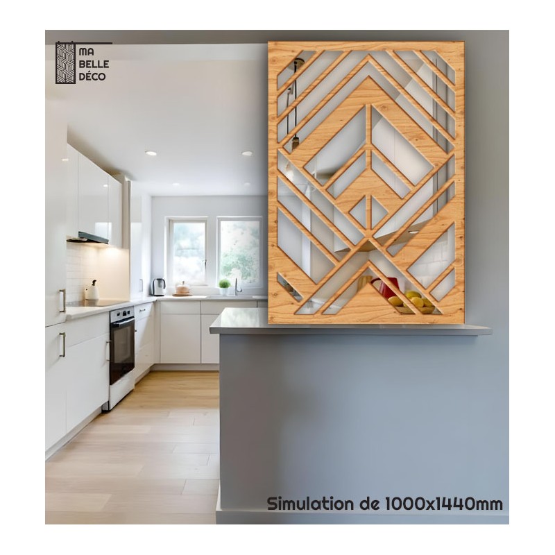 Claustra Art Déco Chevrons simu demi mur