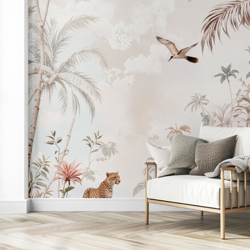 Papier peint panoramique Jungle Pastel