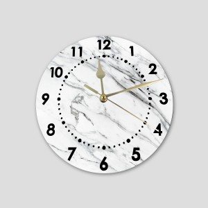 Horloge murale imprimée marbre blanc