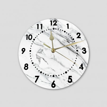 Horloge murale imprimée marbre blanc