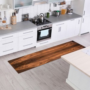 Tapis déco imprimé effet bois