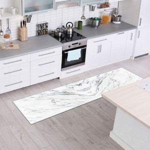 Tapis déco pvc impression Marbre Blanc