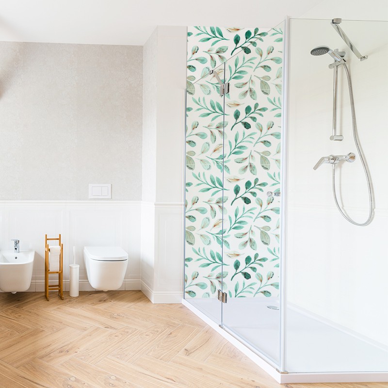 Crédence déco salle de bain panneau de douche motif Branche Nature