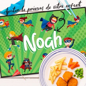 Set de Table imprimé motifs Héro vert décoration maison salle à manger et cuisine