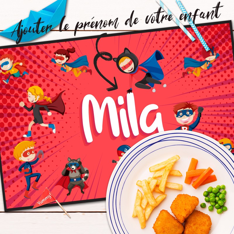 Set de Table imprimé motifs Héro rouge décoration maison salle à manger et cuisine