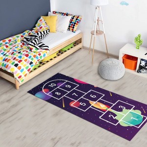 Tapis déco pvc impression Marelle Fusée