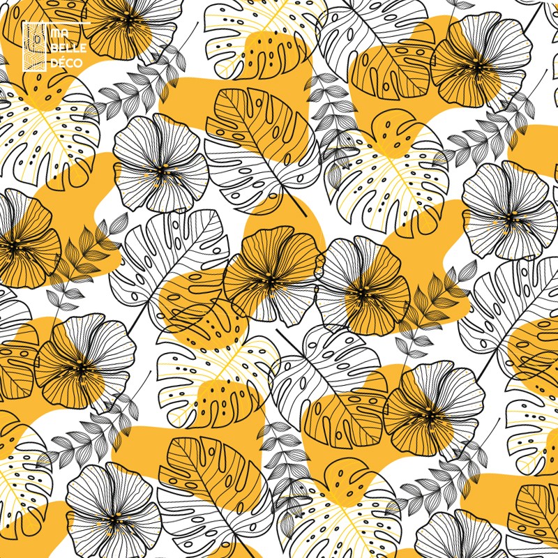 Tapis déco PVC Plantes illustrés coloré