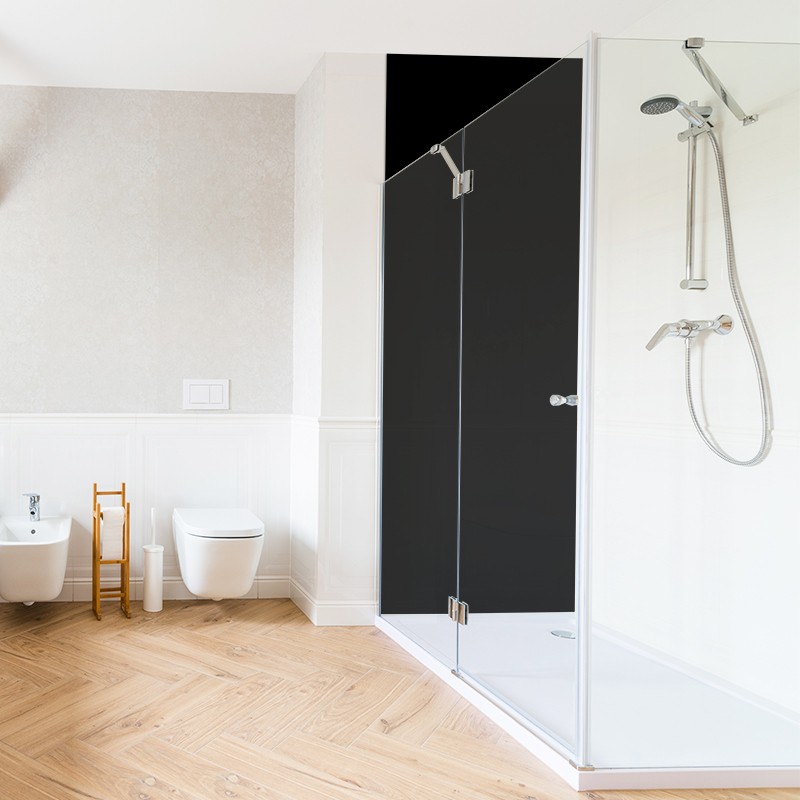 Crédence déco salle de bain panneau de douche motif noir