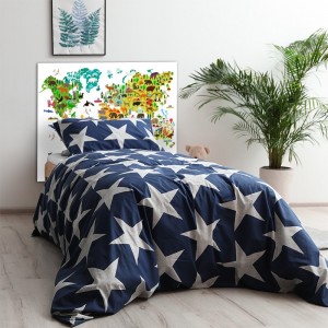 Tête de lit déco en Dibond imprimé effet   Carte du monde animaux pour lit enfant