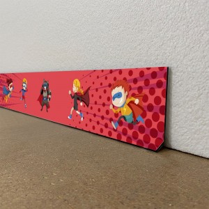 Plinthes déco intérieur maison dibond motifs Héro rouge
