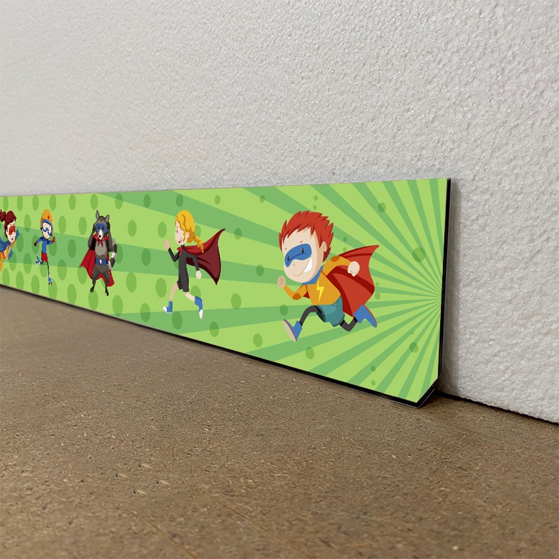 Plinthes déco intérieur maison dibond motifs Héro vert