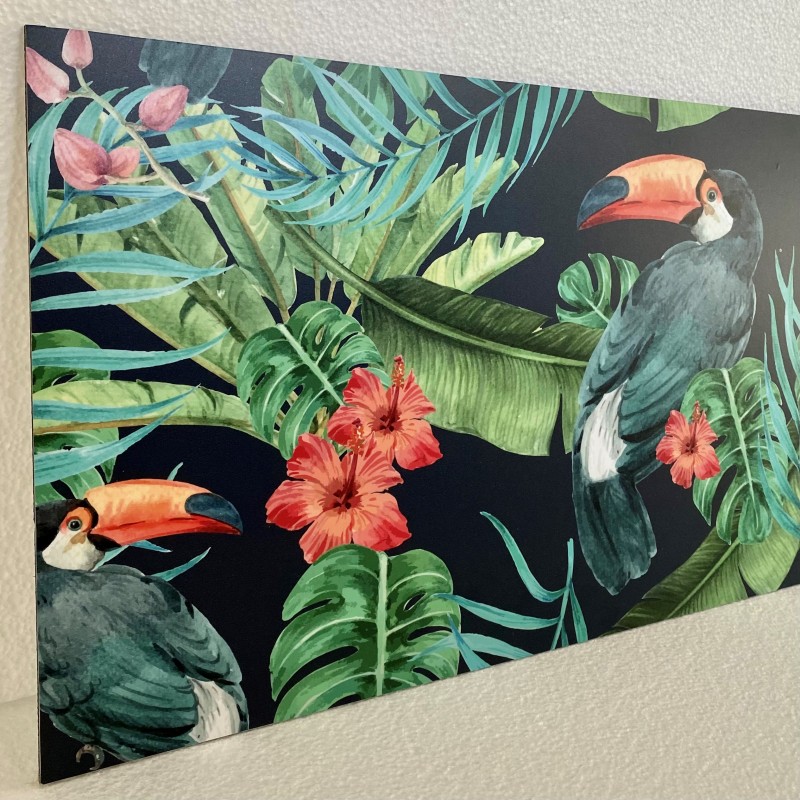 Crédence déco salle de bain vasque motif Jungle impression Dibond Mat