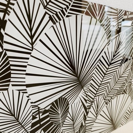 Crédence salle de bain motif jungle, impression sur verre acrylique ultra brillant.