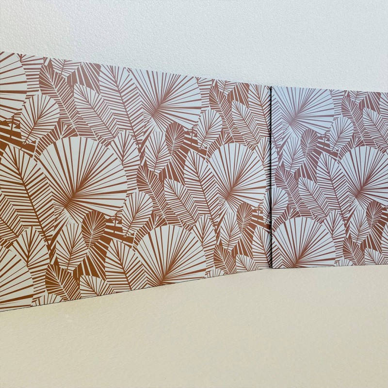 Crédence salle de bain motif jungle, impression sur Dibond mat.