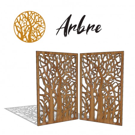Claustra Arbre panneau décoratif ajouré sur mesure pour clôture extérieur en PVC ou Dibond ou cloison intérieur en bois