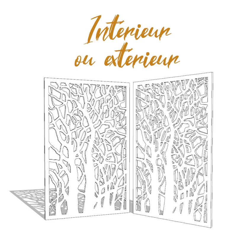 Claustra Arbre panneau décoratif ajouré sur mesure pour clôture extérieur en PVC ou Dibond ou cloison intérieur en bois
