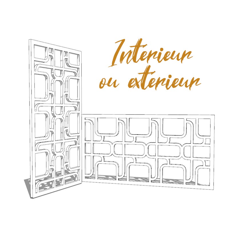 Claustra Pop décoratif ajouré sur mesure pour clôture extérieur en PVC ou Dibond ou cloison intérieure en bois