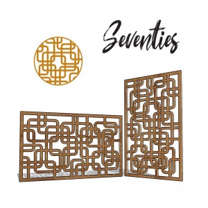 Claustra Seventies décoratif ajouré sur mesure pour clôture extérieur en PVC ou Dibond ou cloison intérieure en bois