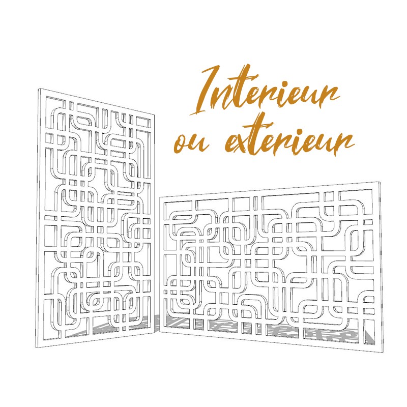 Claustra Seventies décoratif ajouré sur mesure pour clôture extérieur en PVC ou Dibond ou cloison intérieure en bois