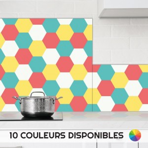 Crédences Cuisine déco Carreaux Hexagone Coloré sur mesure