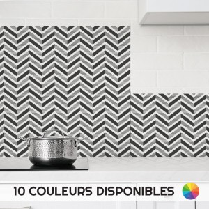 Crédences Cuisine déco motif Chevrons  Rayés sur mesure