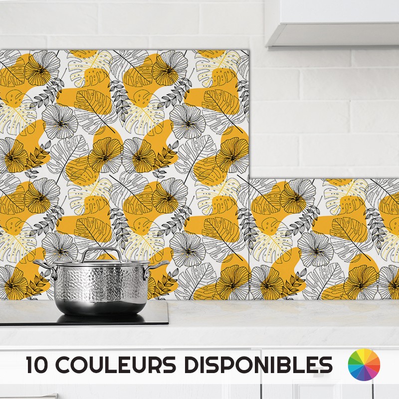 Crédences Cuisine déco Plantes et fleurs illustrés sur mesure