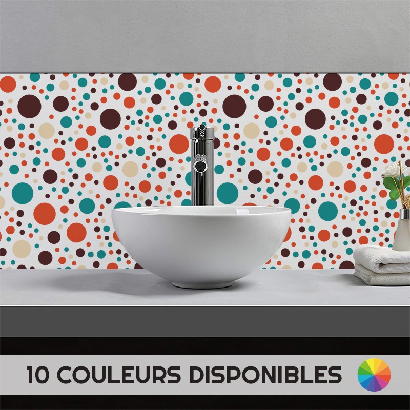 Crédence déco salle de bain vasque motif bulles