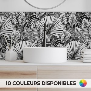 Crédence déco salle de bain vasque motif Jungle graphique