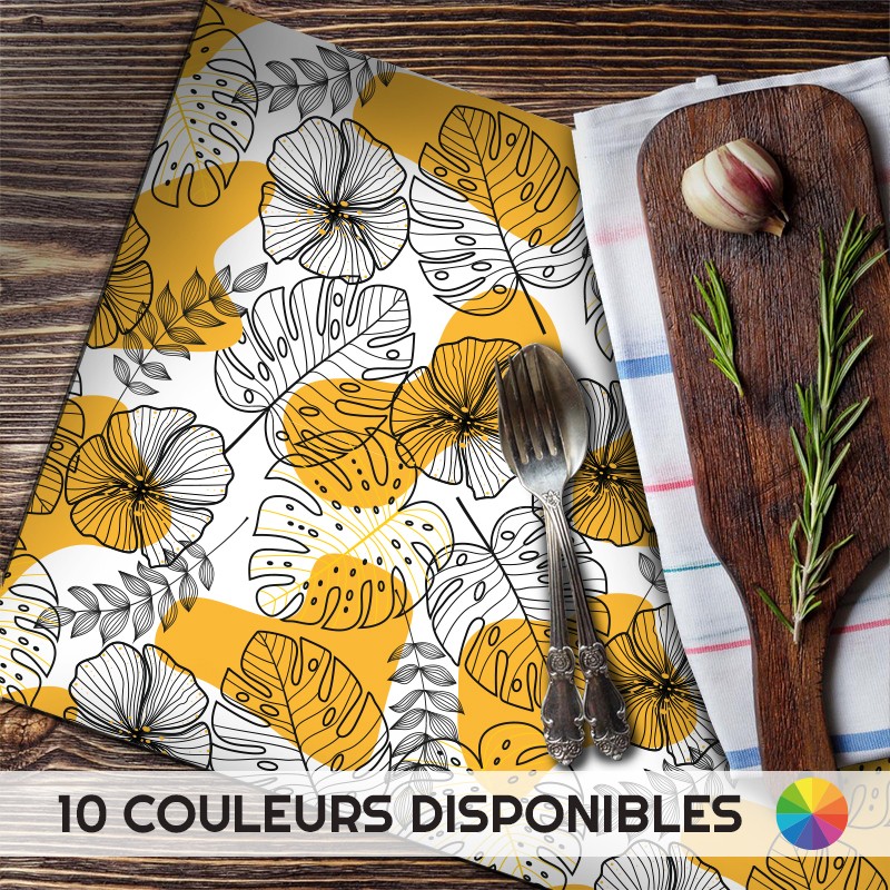 Set de Table imprimé motifs Plantes décoration maison salle à manger et cuisine