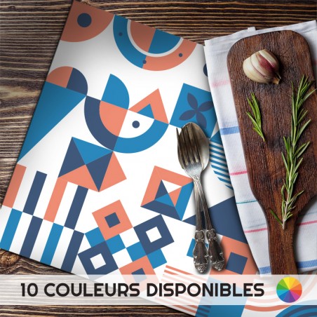 Set de Table imprimé motifs Carreaux géométrique décoration maison salle à manger et cuisine