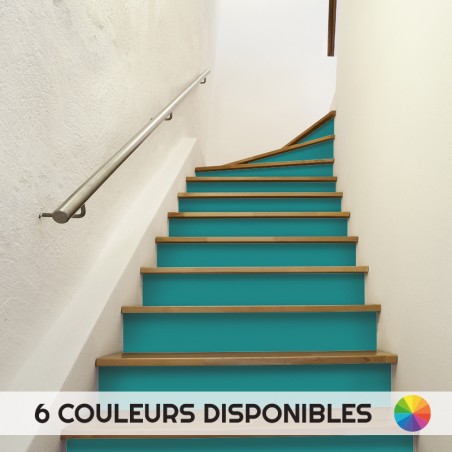 Contremarches escalier Motifs Bleu Canard décoration intérieur maison