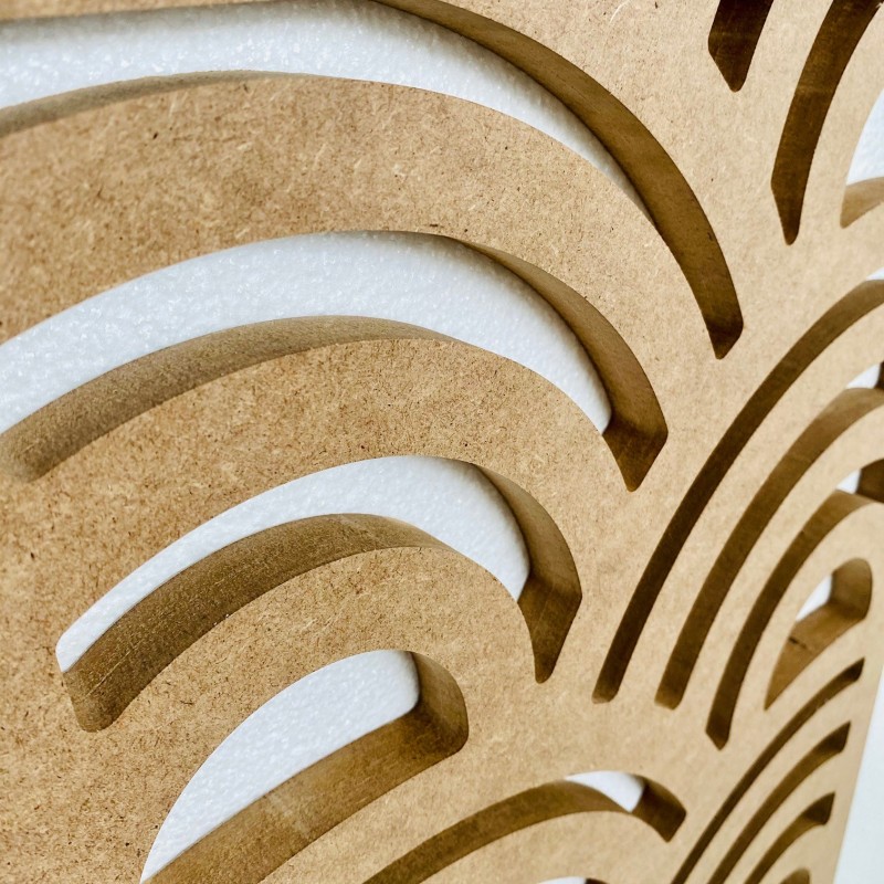 Porte Coulissante déco en Claustra motif Vinyle en bois MDF