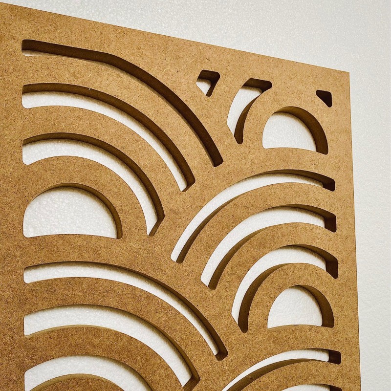 Porte Coulissante déco en Claustra motif Vinyle en bois MDF