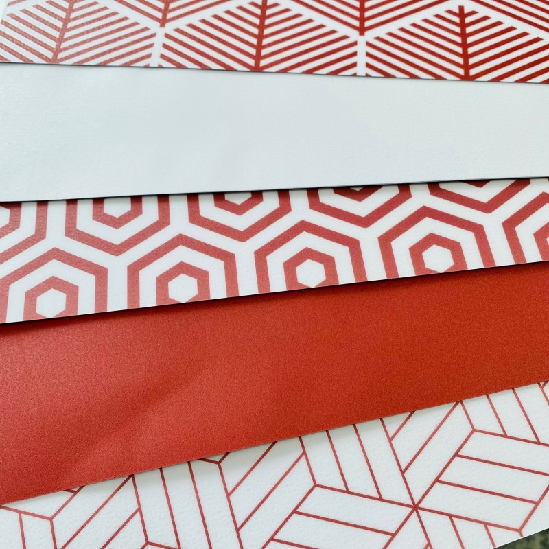 Contremarches escalier motifs géométrique couleur Terracotta décoration intérieur maison