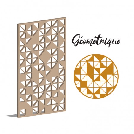 Claustra Géométrique décoratif ajouré sur mesure pour clôture extérieur en PVC ou Dibond ou cloison intérieure en bois