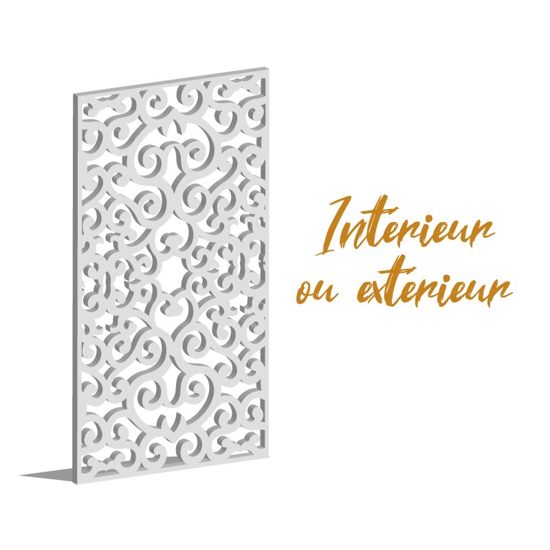 Claustra Arabesque décoratif ajouré sur mesure pour clôture extérieur en PVC ou Dibond ou cloison intérieure en bois