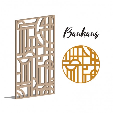 Claustra Bauhaus décoratif ajouré sur mesure pour clôture extérieur en PVC ou Dibond ou cloison intérieure en bois