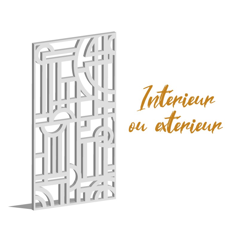 Claustra Bauhaus décoratif ajouré sur mesure pour clôture extérieur en PVC ou Dibond ou cloison intérieure en bois