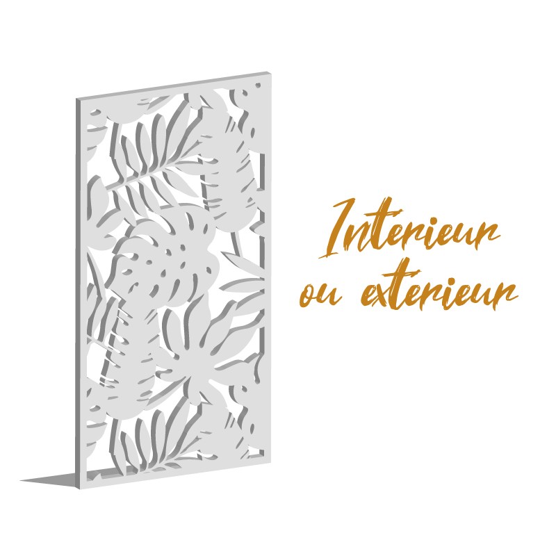 Claustra Jungle décoratif ajouré sur mesure pour clôture extérieur en PVC ou Dibond ou cloison intérieure en bois
