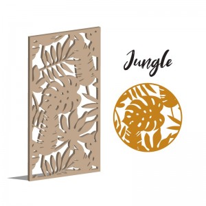 Claustra Jungle décoratif ajouré sur mesure pour clôture extérieur en PVC ou Dibond ou cloison intérieure en bois