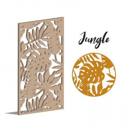 Claustra Jungle décoratif ajouré sur mesure pour clôture extérieur en PVC ou Dibond ou cloison intérieure en bois