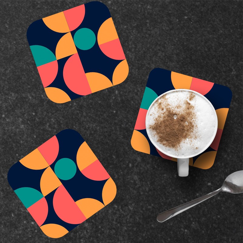 6 dessous de verre au motif Bauhaus