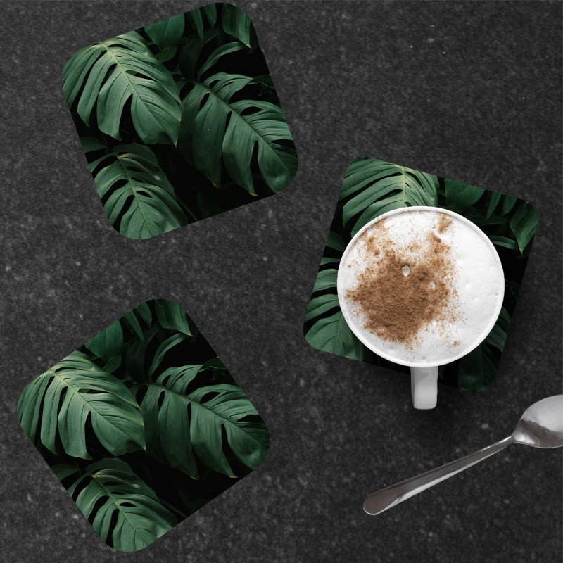 6 dessous de verre au motif Feuilles