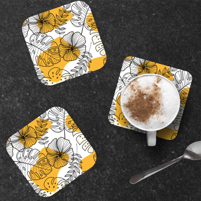 6 dessous de verre au motif Plantes