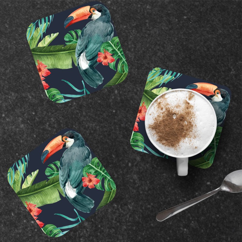 6 dessous de verre au motif Jungle