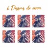 6 dessous de verre au motif Jungle coloré 6 dessous de verre au motif Jungle coloré